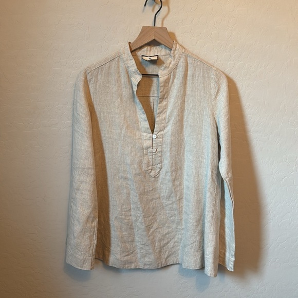 Tuckernuck 100% Natural Linen Tatum Popover Tunic Blouse Small - Picture 4 of 9